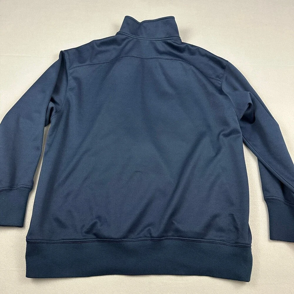 Vintage Nike Jacket Men 2XL Navy Blue Full Zip Big Debossed Logo Spellout Y2K *